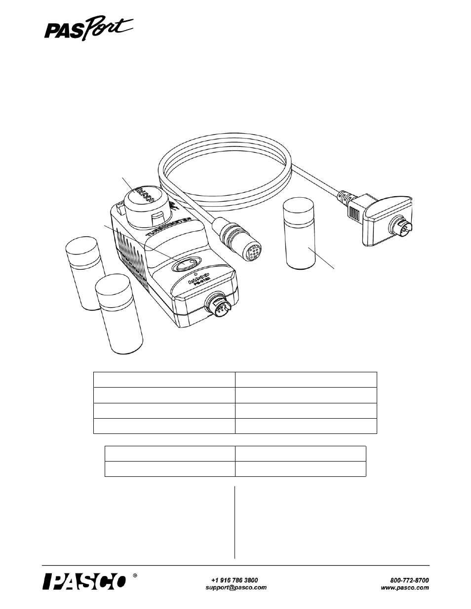 PASCO PS-2122 Turbidity Sensor User Manual | 4 pages