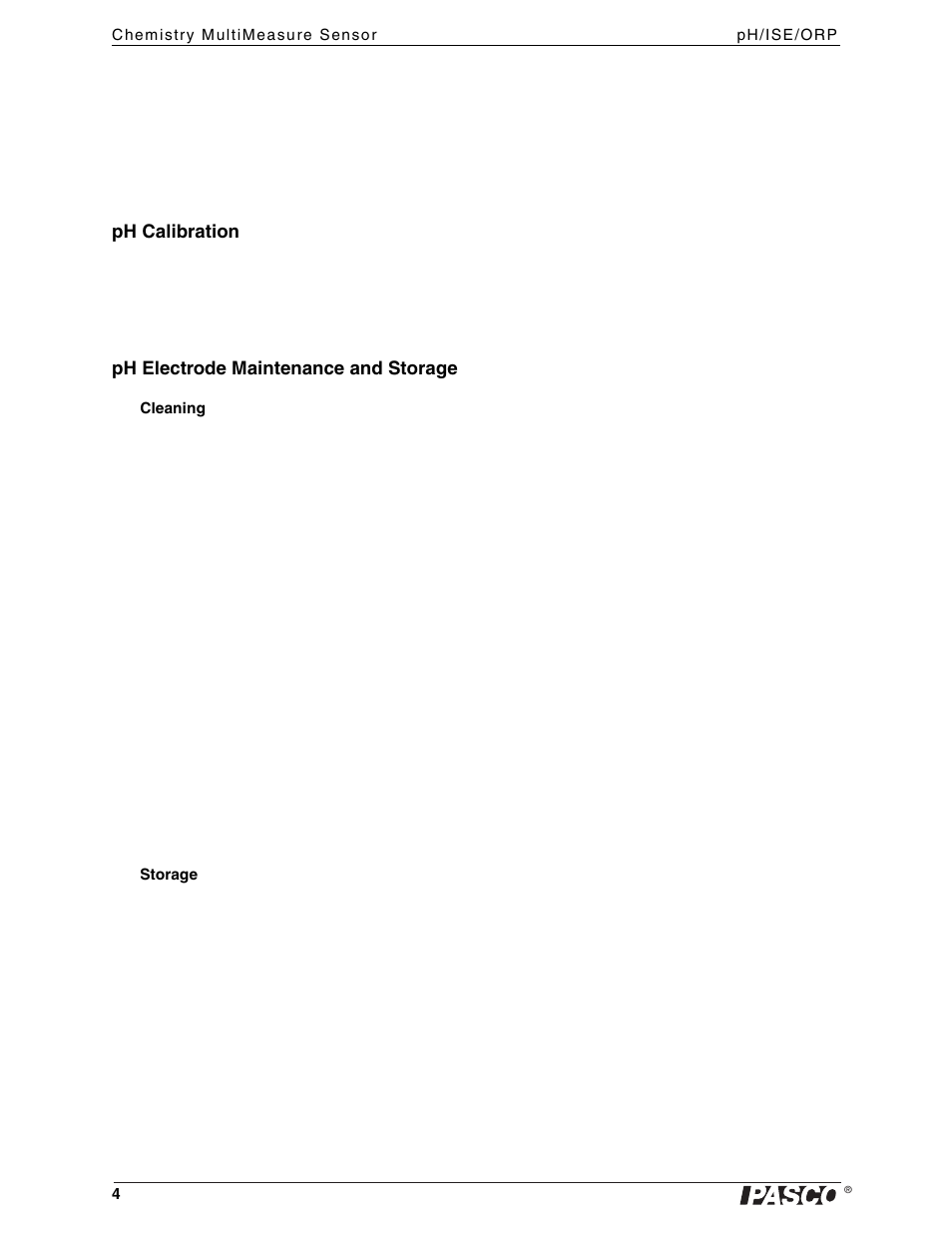 PASCO PS-2170 Chemistry MultiMeasure Sensor User Manual | Page 4 / 8