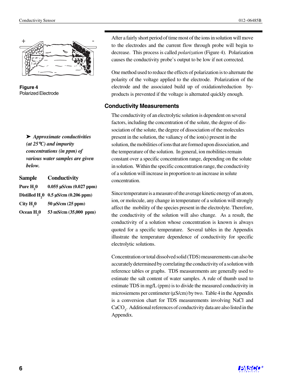 PASCO CI-6729 (1X) CONDUCTIVITY SENSOR User Manual | Page 10 / 34