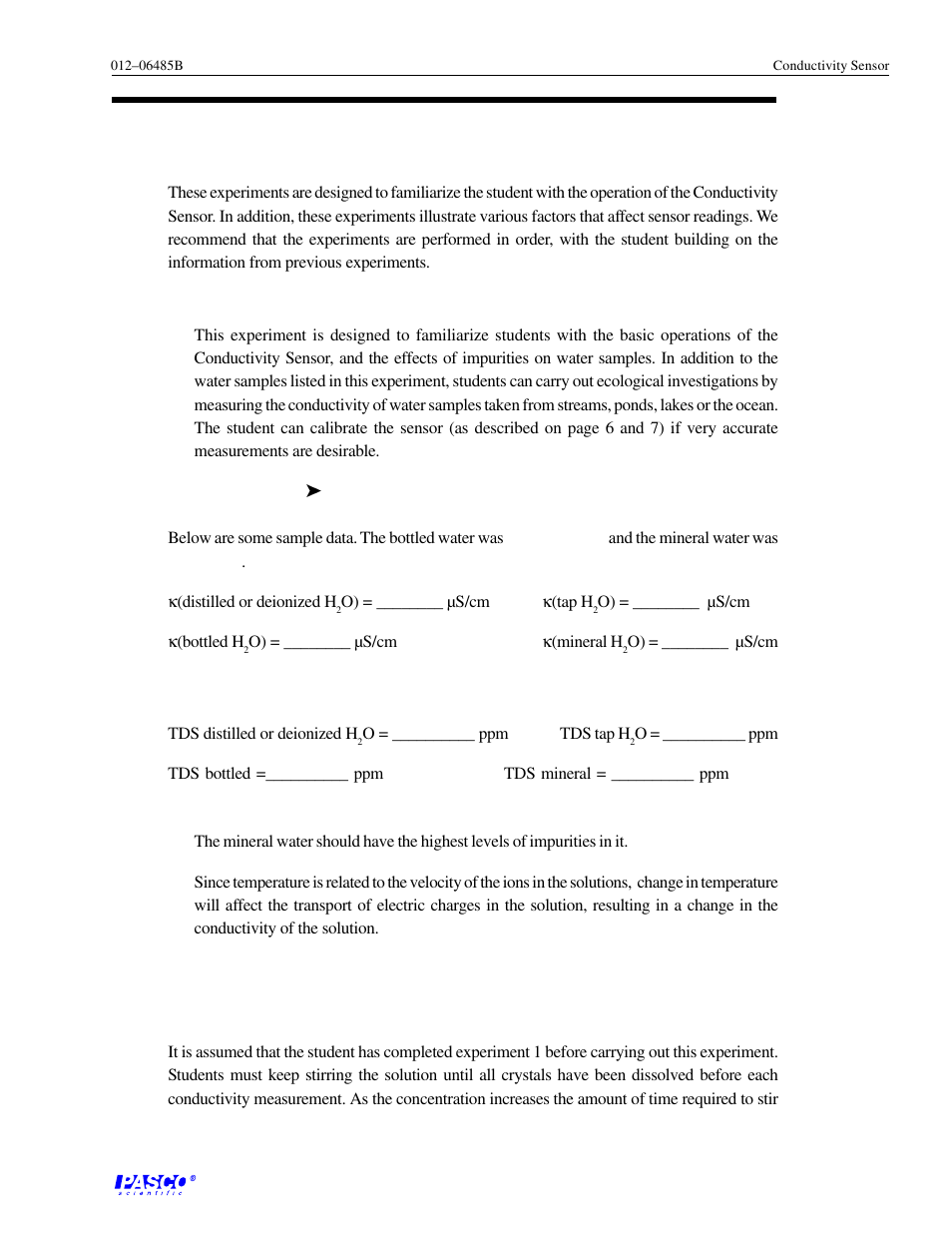 PASCO CI-6729 (1X) CONDUCTIVITY SENSOR User Manual | Page 23 / 34