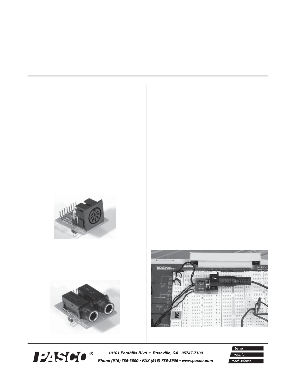 PASCO CI-6718 ELVIS Adapters User Manual | 4 pages