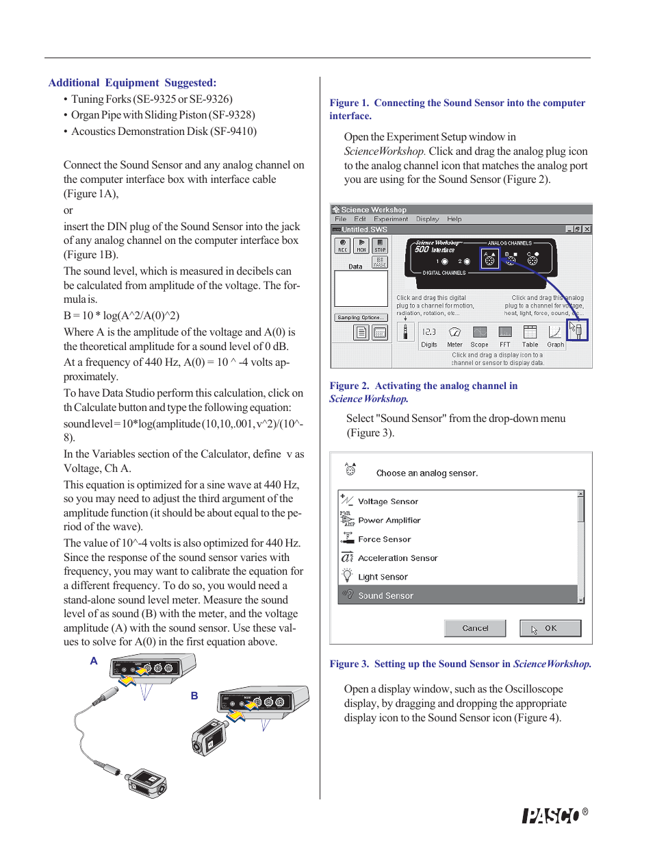 Setup procedure | PASCO CI-6506B SOUND SENSOR User Manual | Page 2 / 4
