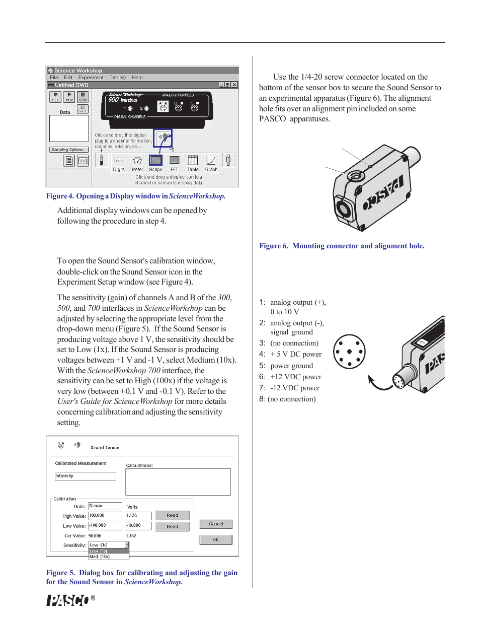 Science workshop | PASCO CI-6506B SOUND SENSOR User Manual | Page 3 / 4