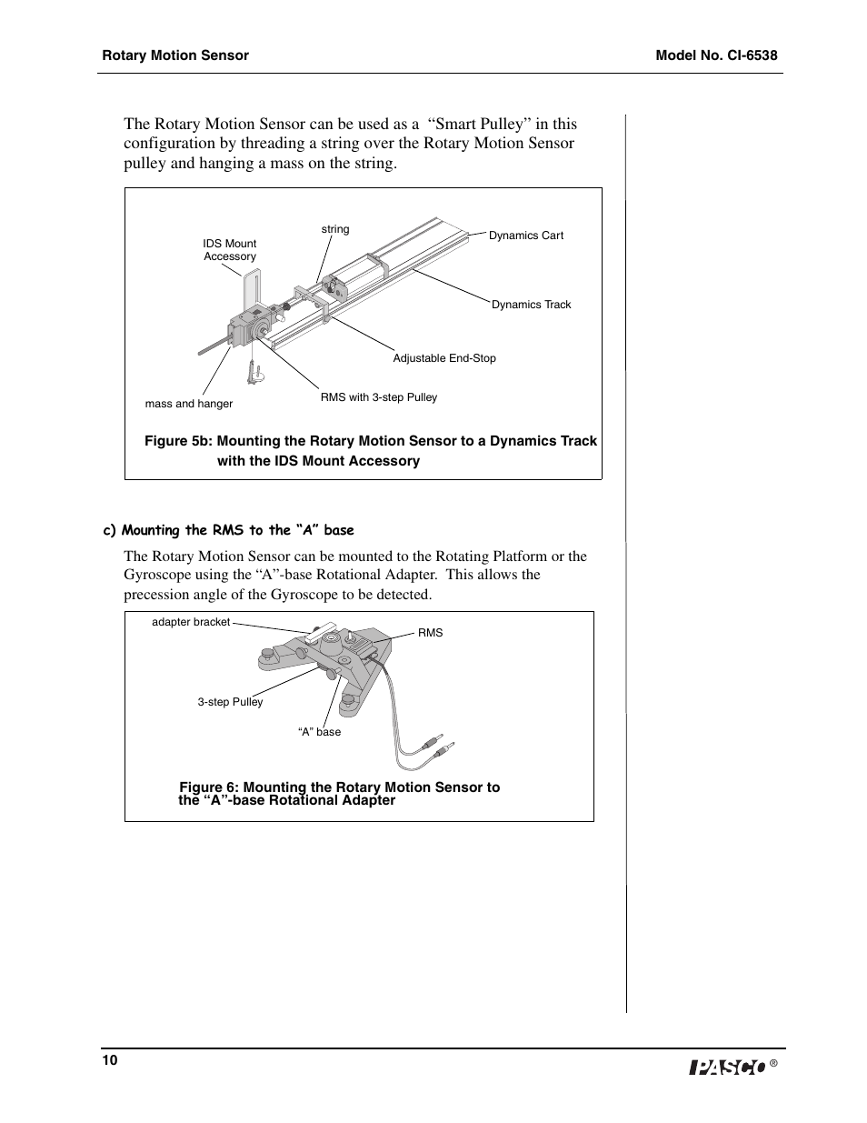 PASCO CI-6538 Rotary Motion Sensor User Manual | Page 11 / 34