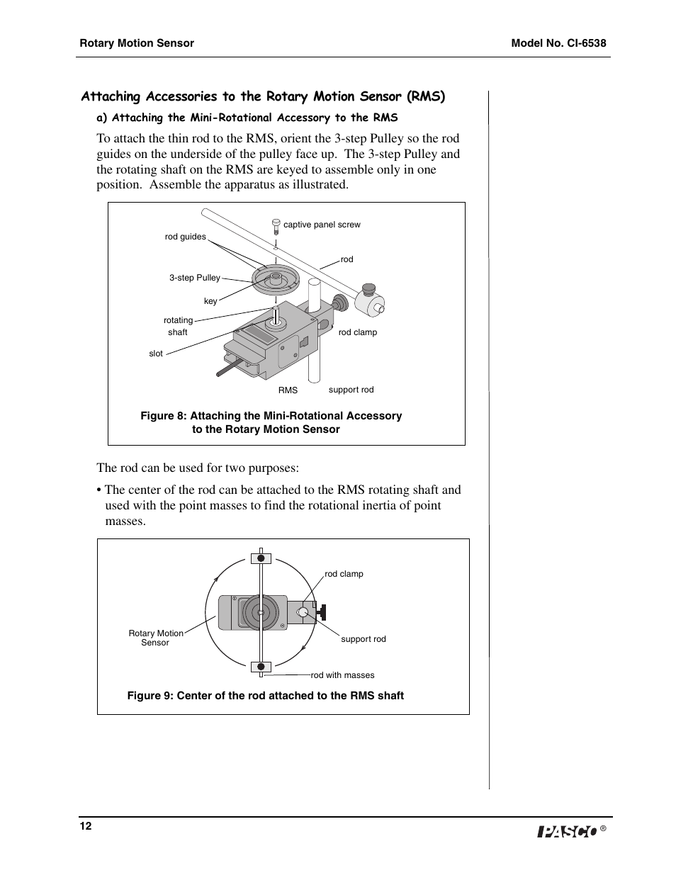 PASCO CI-6538 Rotary Motion Sensor User Manual | Page 13 / 34