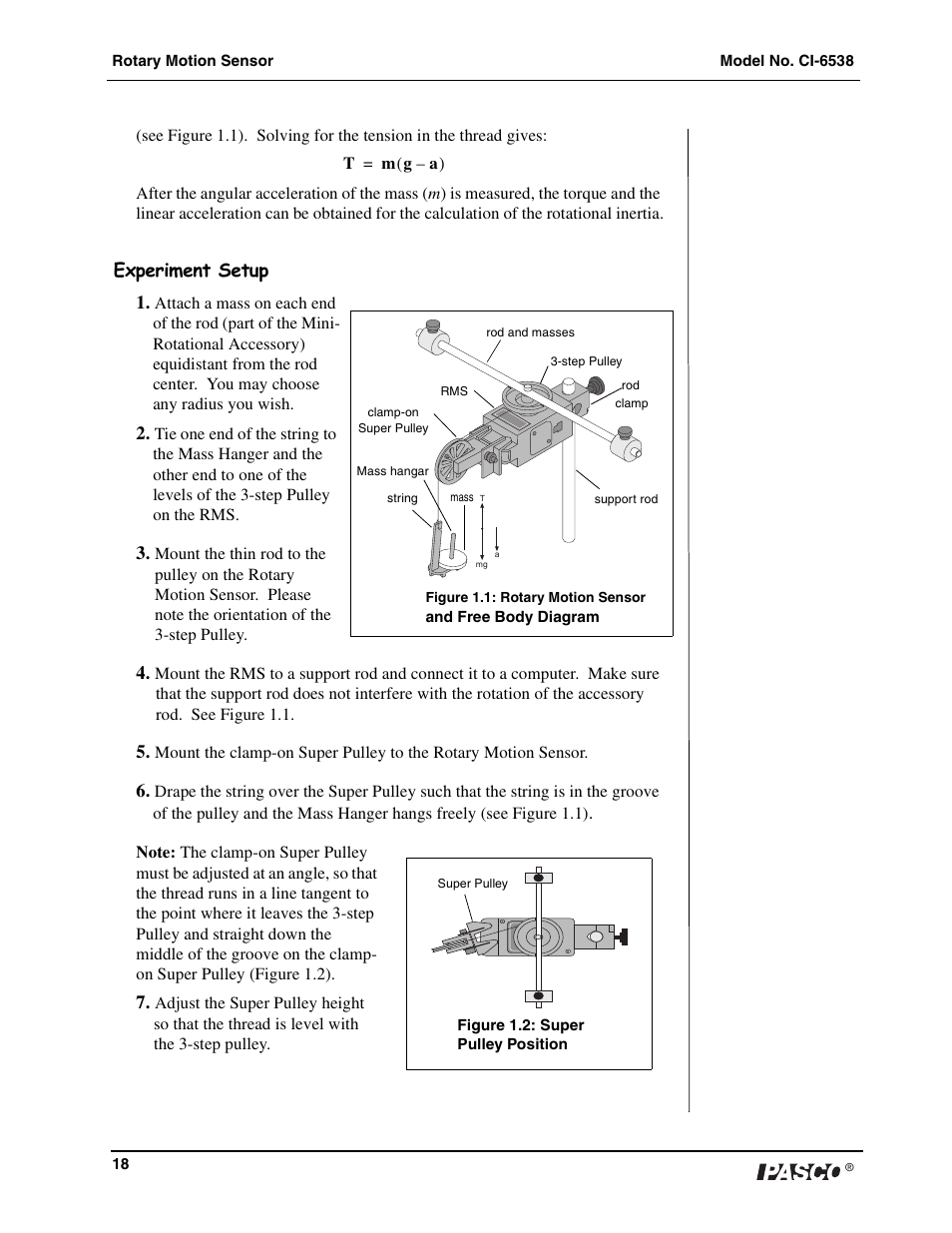 PASCO CI-6538 Rotary Motion Sensor User Manual | Page 19 / 34