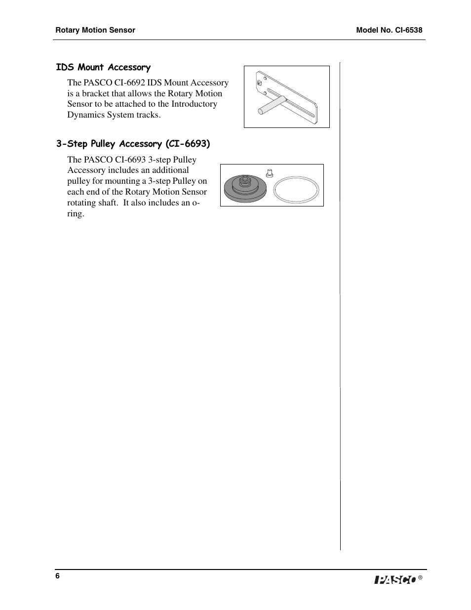 PASCO CI-6538 Rotary Motion Sensor User Manual | Page 7 / 34