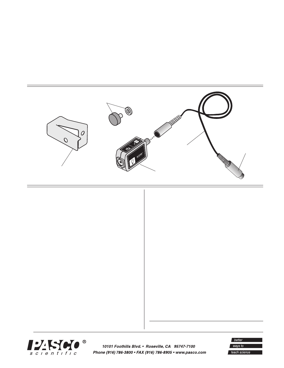 PASCO CI-6628 INFRARED SENSOR User Manual | 4 pages