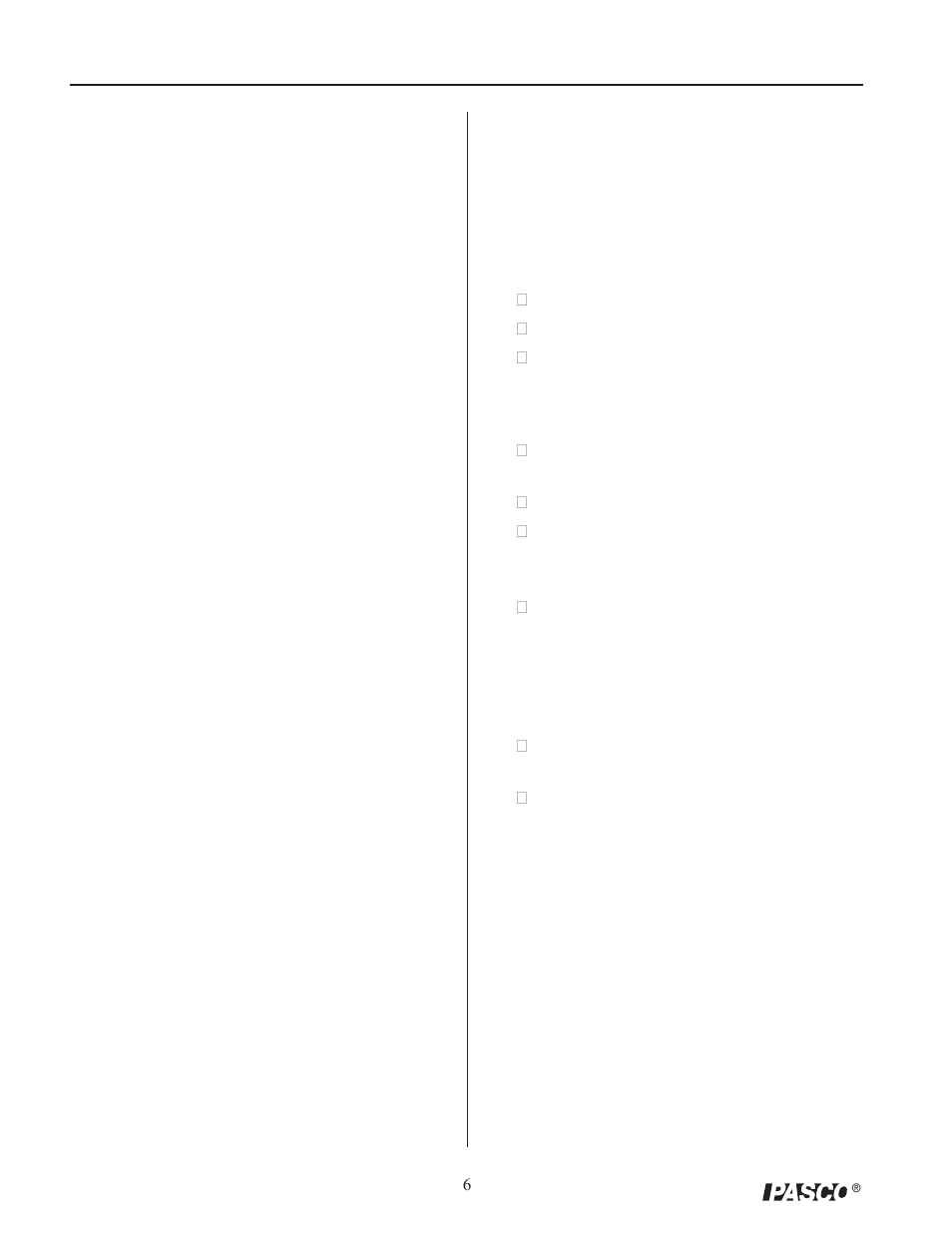 PASCO CI-6746 ECONOMY FORCE SENSOR User Manual | Page 6 / 6