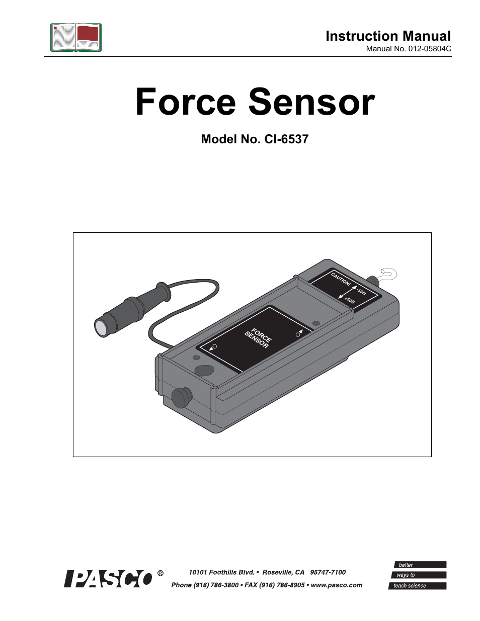 PASCO CI-6537 Force Sensor User Manual | 18 pages