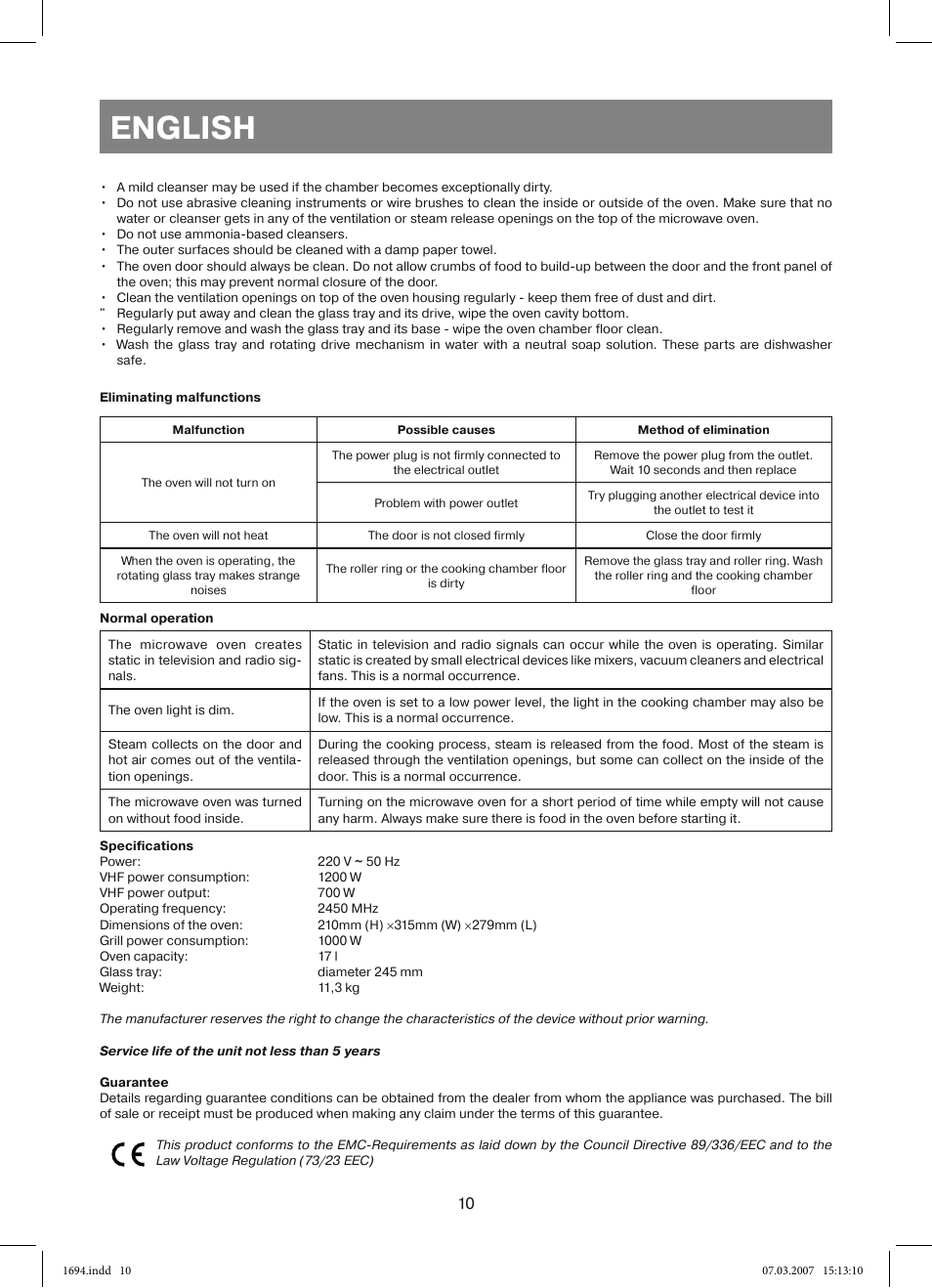 English | Vitek VT-1694 User Manual | Page 10 / 112