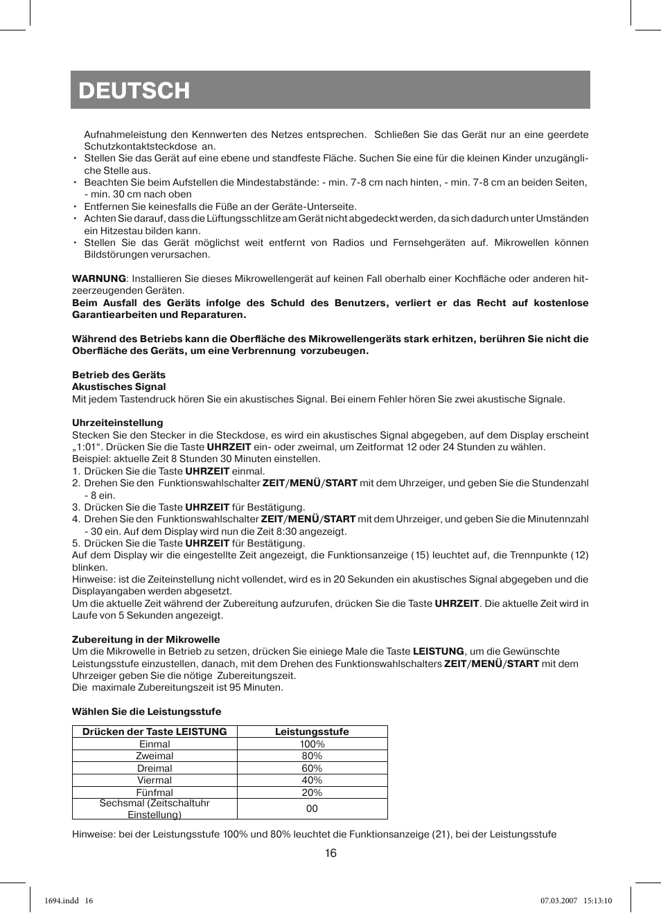 Deutsch | Vitek VT-1694 User Manual | Page 16 / 112