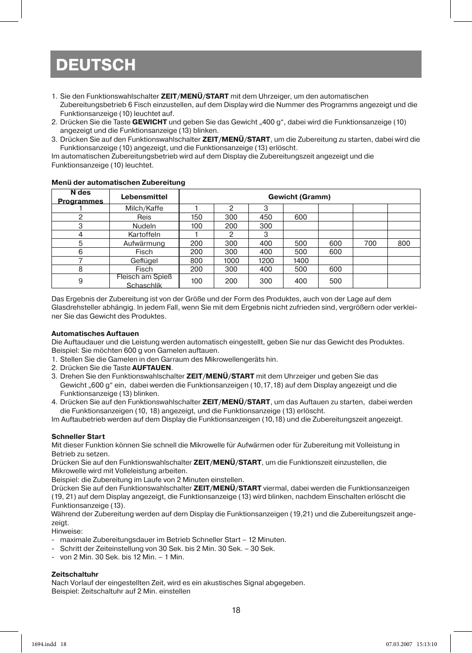 Deutsch | Vitek VT-1694 User Manual | Page 18 / 112