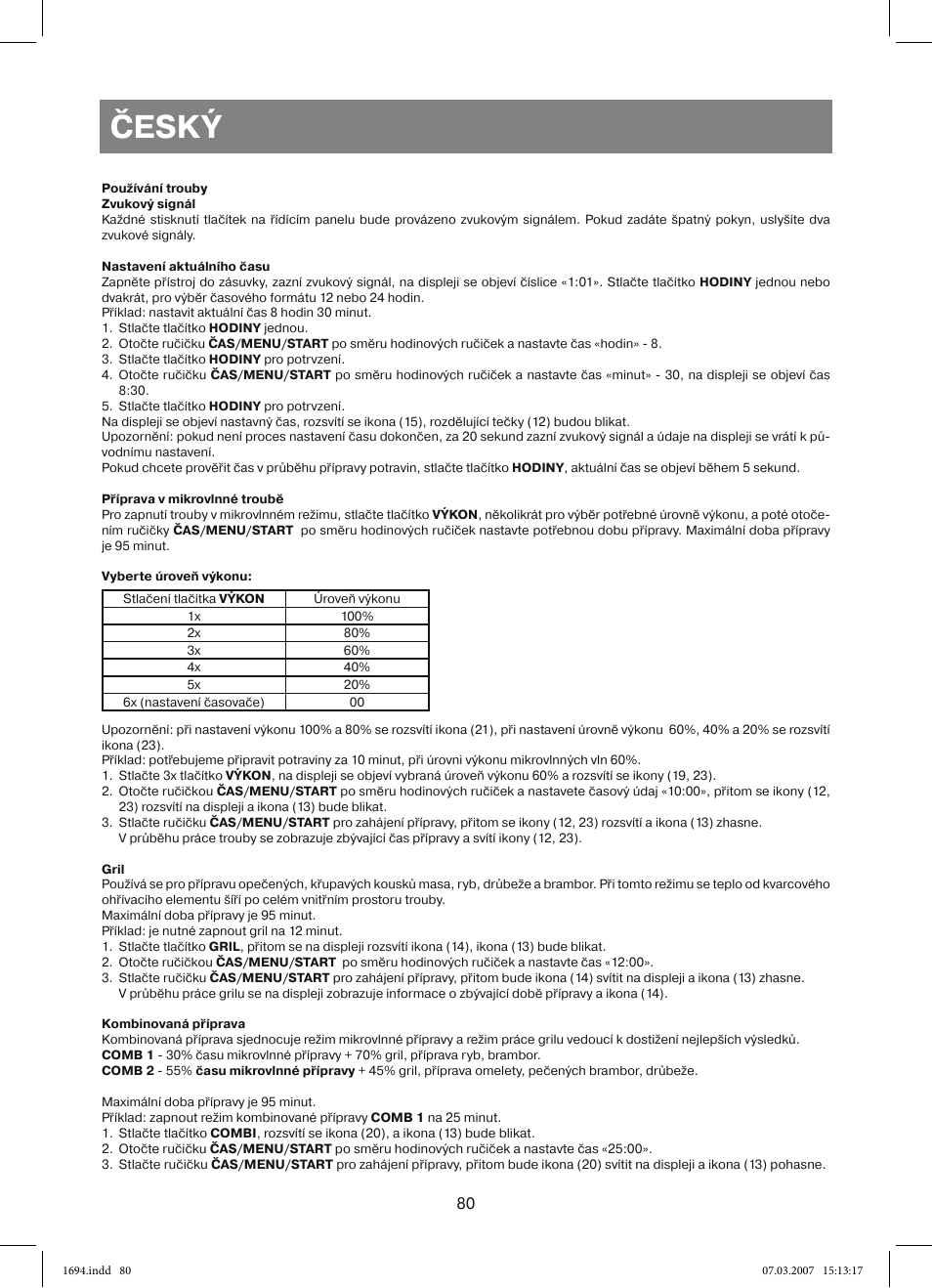 Český | Vitek VT-1694 User Manual | Page 80 / 112