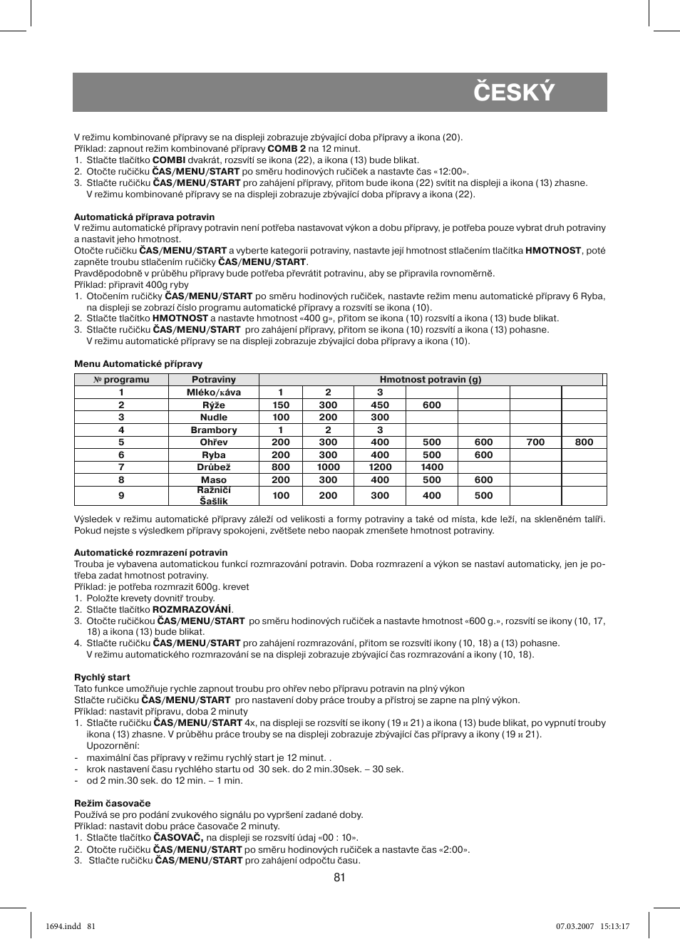 Český | Vitek VT-1694 User Manual | Page 81 / 112