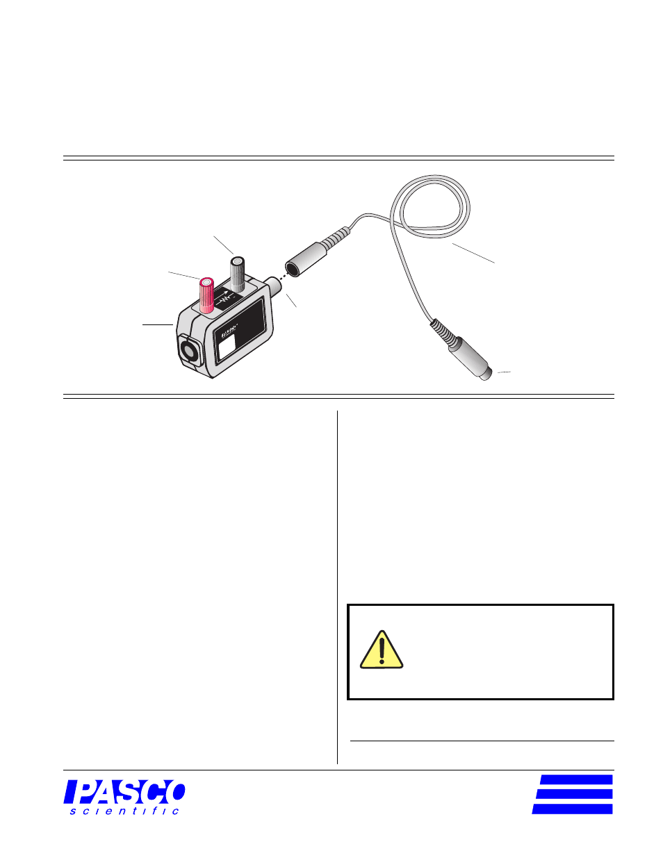 PASCO CI-6556 CURRENT SENSOR User Manual | 4 pages