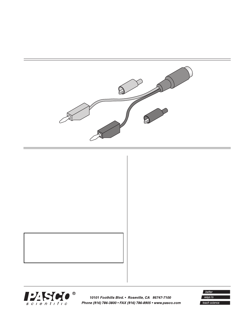 PASCO CI-6503 VOLTAGE SENSOR User Manual | 2 pages