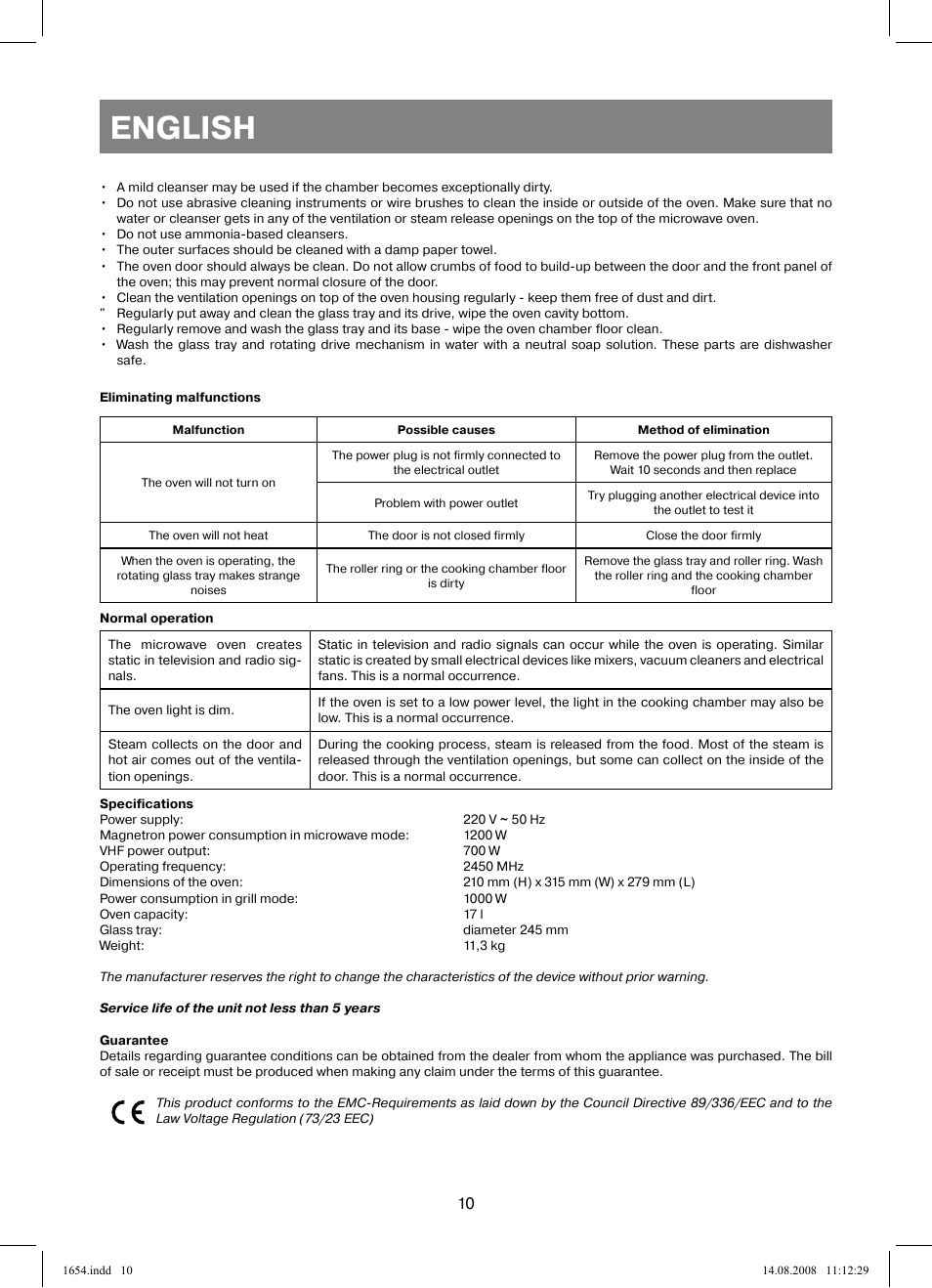 English | Vitek VT-1654 User Manual | Page 10 / 88