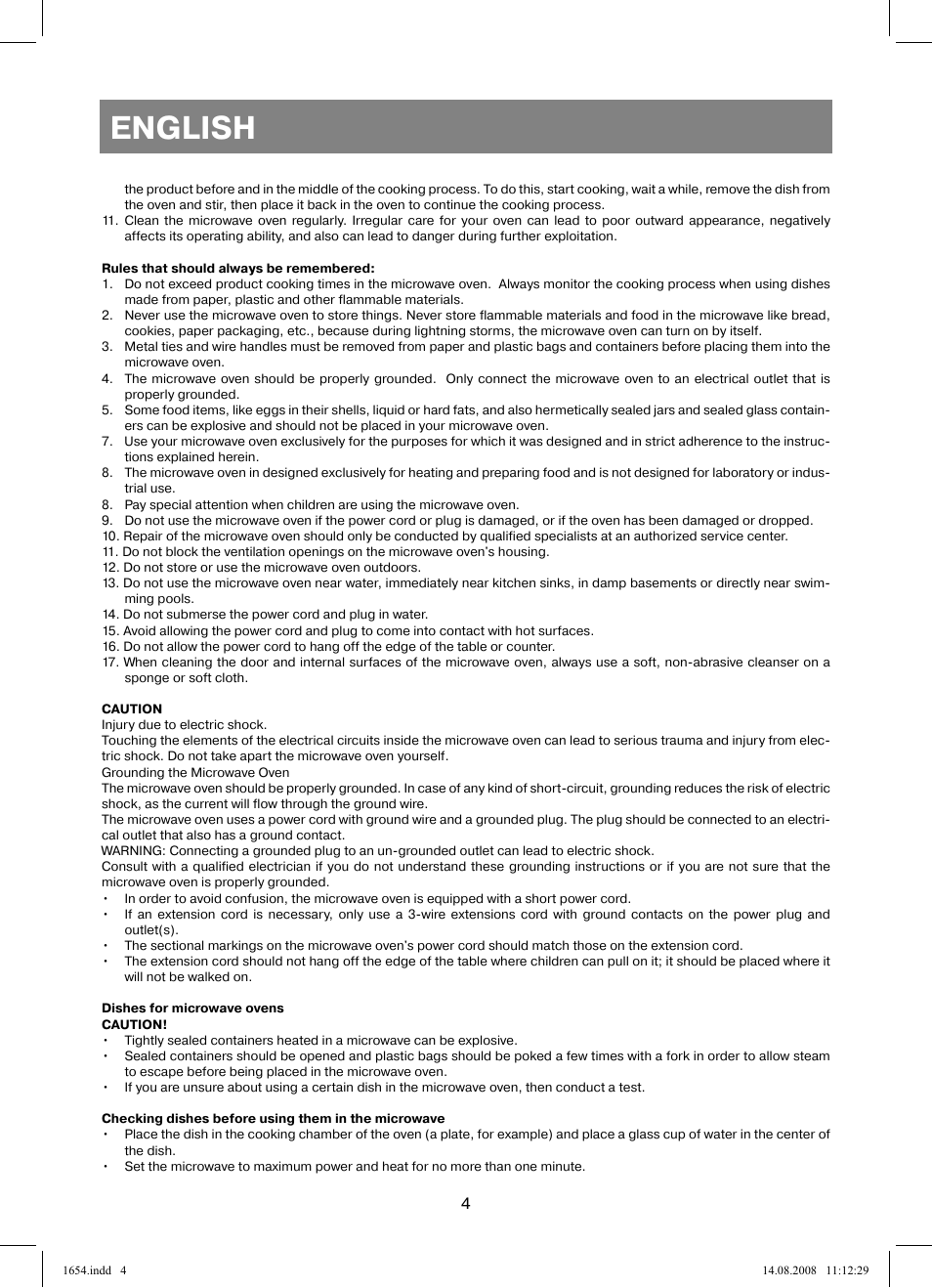 English | Vitek VT-1654 User Manual | Page 4 / 88