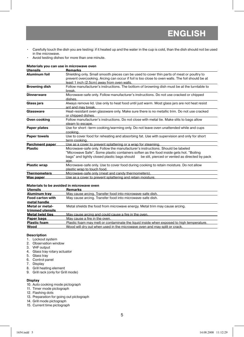 English | Vitek VT-1654 User Manual | Page 5 / 88