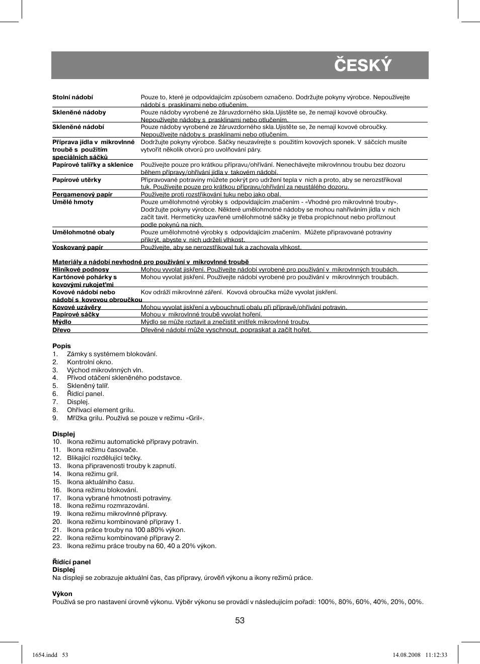 Český | Vitek VT-1654 User Manual | Page 53 / 88