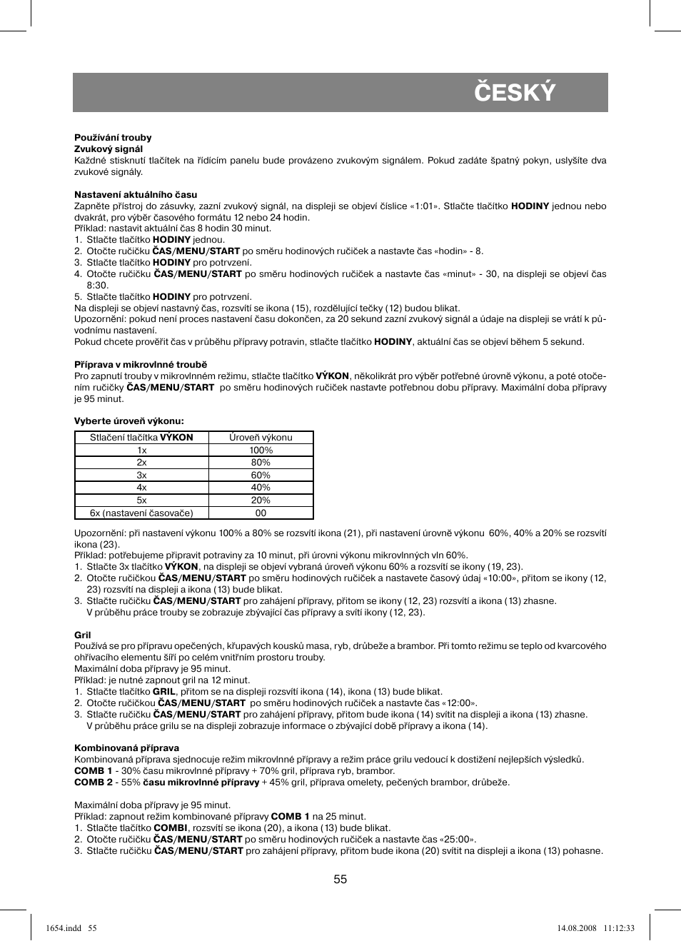 Český | Vitek VT-1654 User Manual | Page 55 / 88
