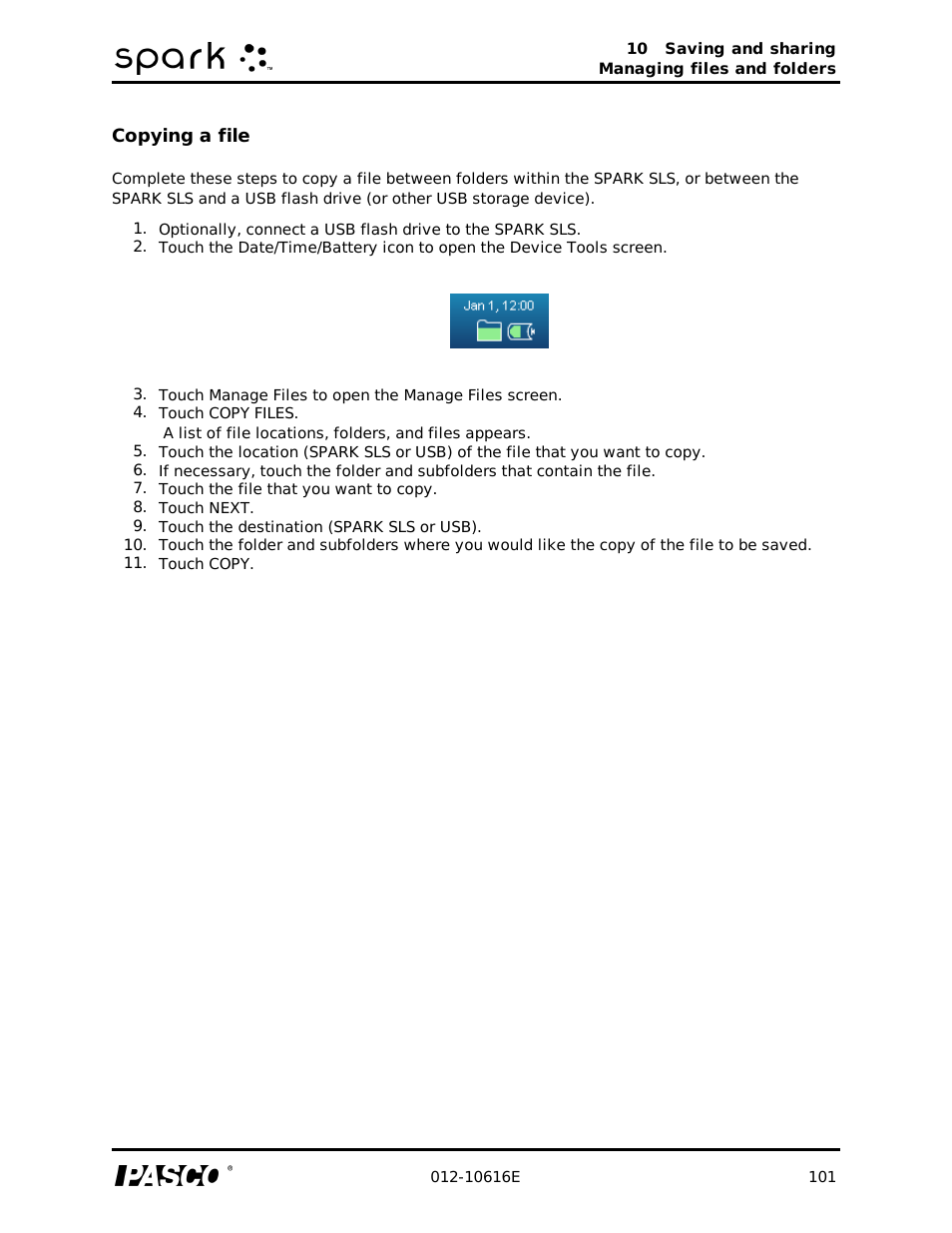 Copying a file | PASCO SPARK Science Learning System Ver. 1.4.0 User's Guide User Manual | Page 110 / 124