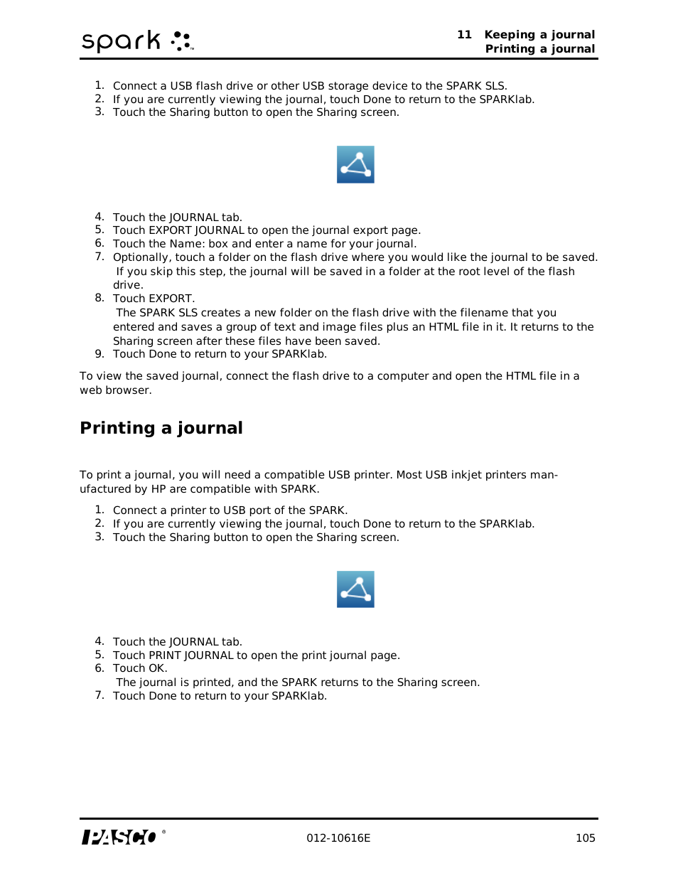 Printing a journal | PASCO SPARK Science Learning System Ver. 1.4.0 User's Guide User Manual | Page 114 / 124