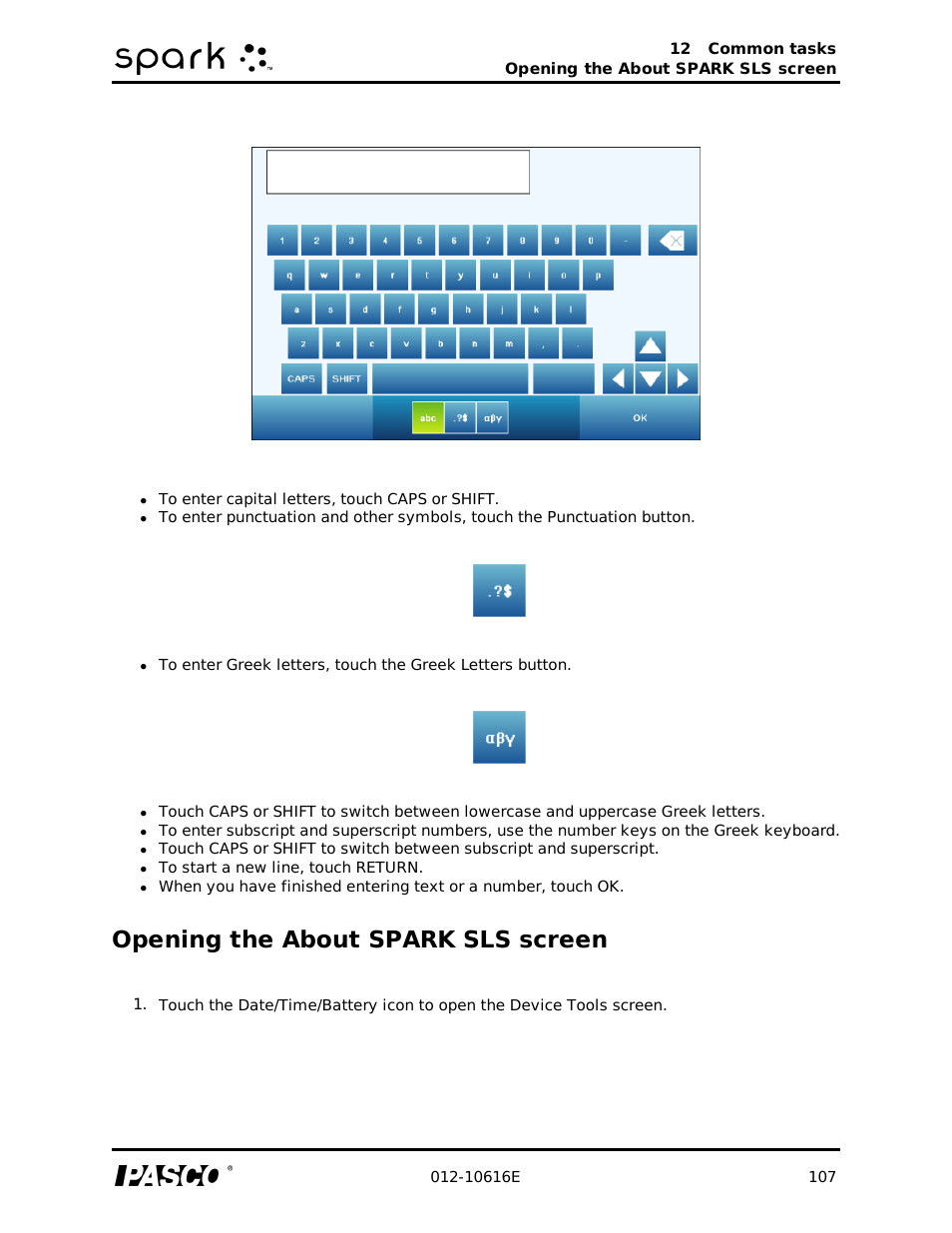 Opening the about spark sls screen | PASCO SPARK Science Learning System Ver. 1.4.0 User's Guide User Manual | Page 116 / 124