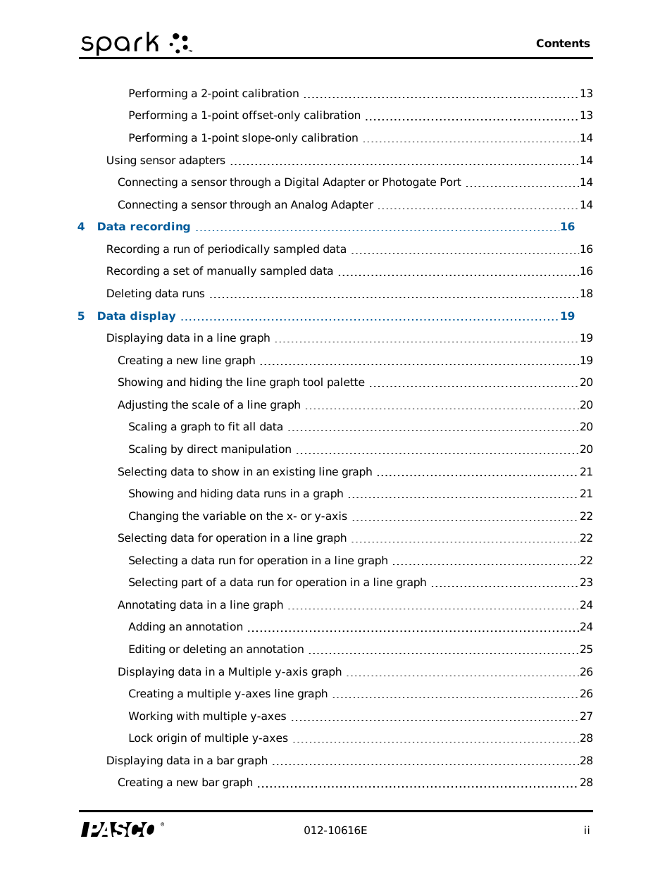 PASCO SPARK Science Learning System Ver. 1.4.0 User's Guide User Manual | Page 4 / 124
