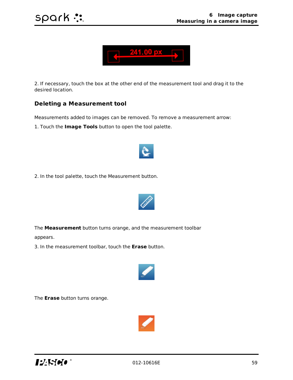 Deleting a measurement tool | PASCO SPARK Science Learning System Ver. 1.4.0 User's Guide User Manual | Page 68 / 124