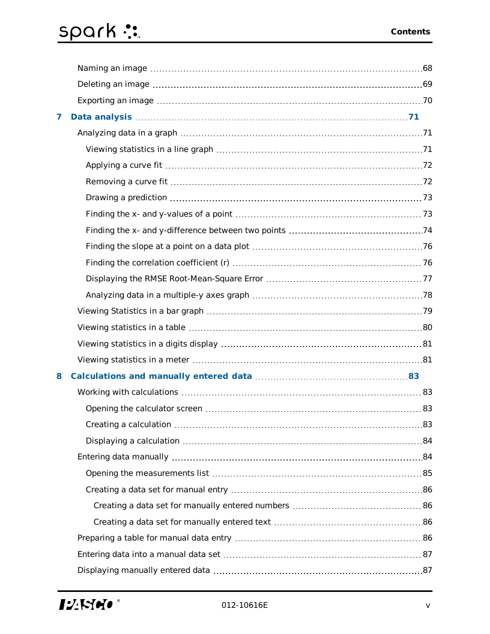 PASCO SPARK Science Learning System Ver. 1.4.0 User's Guide User Manual | Page 7 / 124