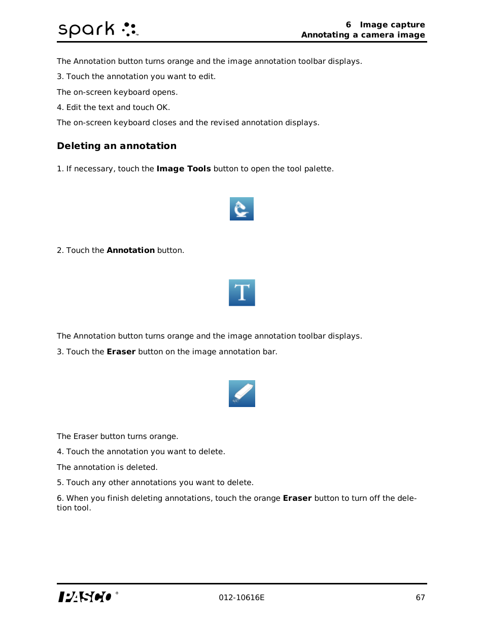 Deleting an annotation | PASCO SPARK Science Learning System Ver. 1.4.0 User's Guide User Manual | Page 76 / 124