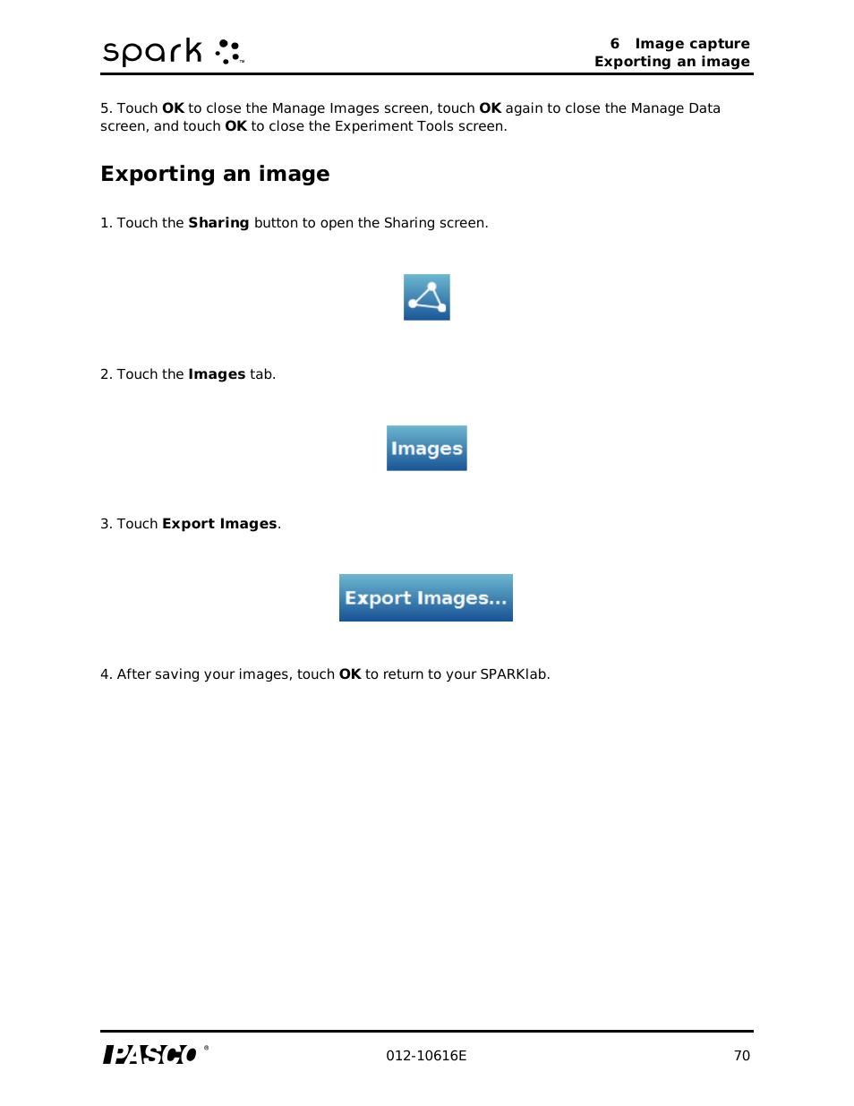 Exporting an image | PASCO SPARK Science Learning System Ver. 1.4.0 User's Guide User Manual | Page 79 / 124