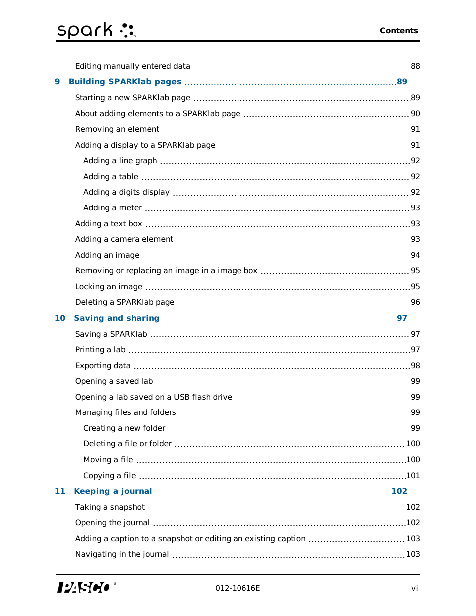 PASCO SPARK Science Learning System Ver. 1.4.0 User's Guide User Manual | Page 8 / 124