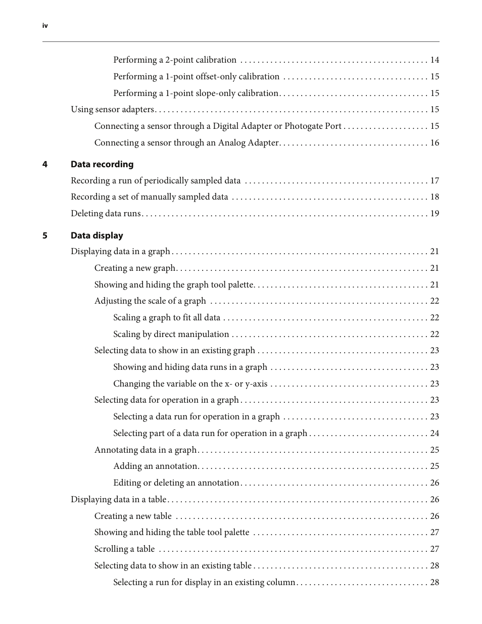 PASCO SPARK Science Learning System User's Guide User Manual | Page 4 / 86