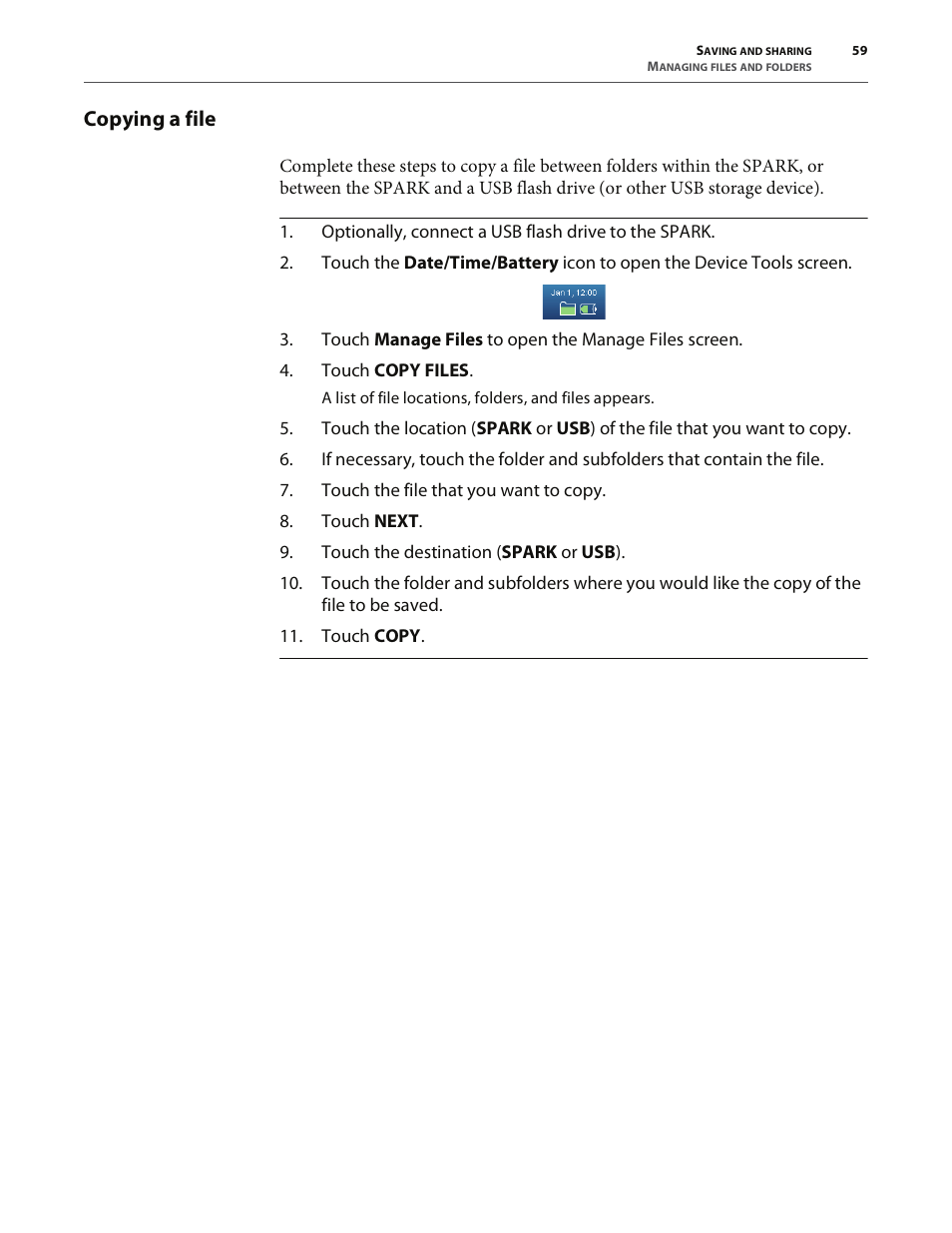Copying a file | PASCO SPARK Science Learning System User's Guide User Manual | Page 67 / 86