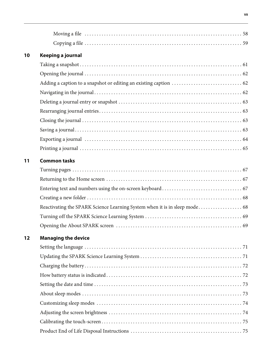 PASCO SPARK Science Learning System User's Guide User Manual | Page 7 / 86