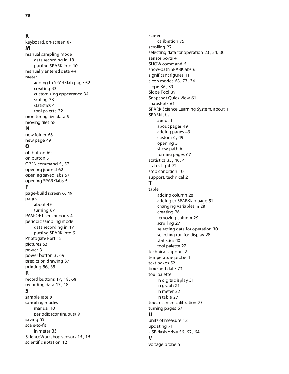 PASCO SPARK Science Learning System User's Guide User Manual | Page 86 / 86