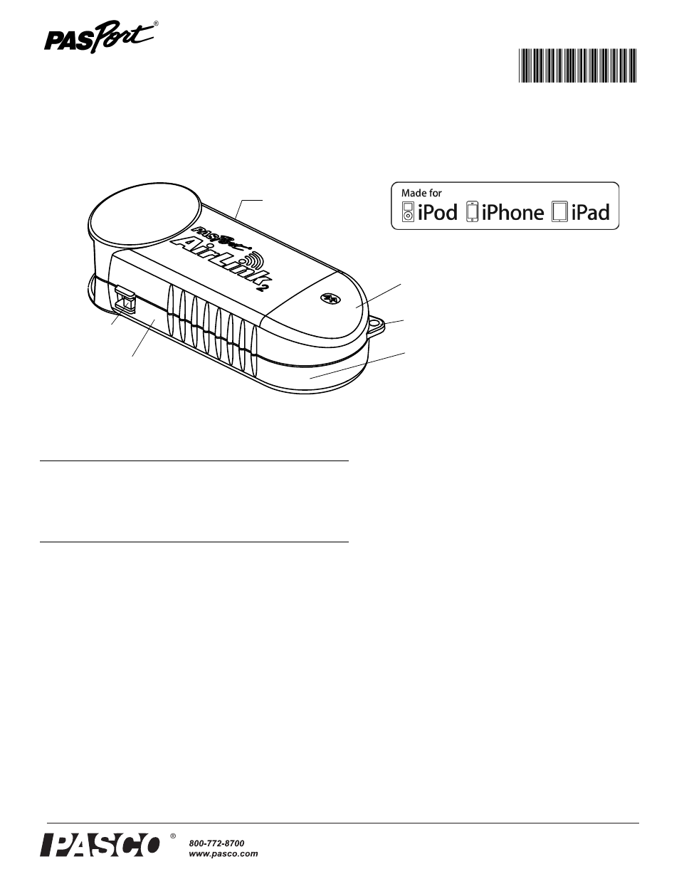 PASCO PS-2010 AirLink2 User Manual | 12 pages