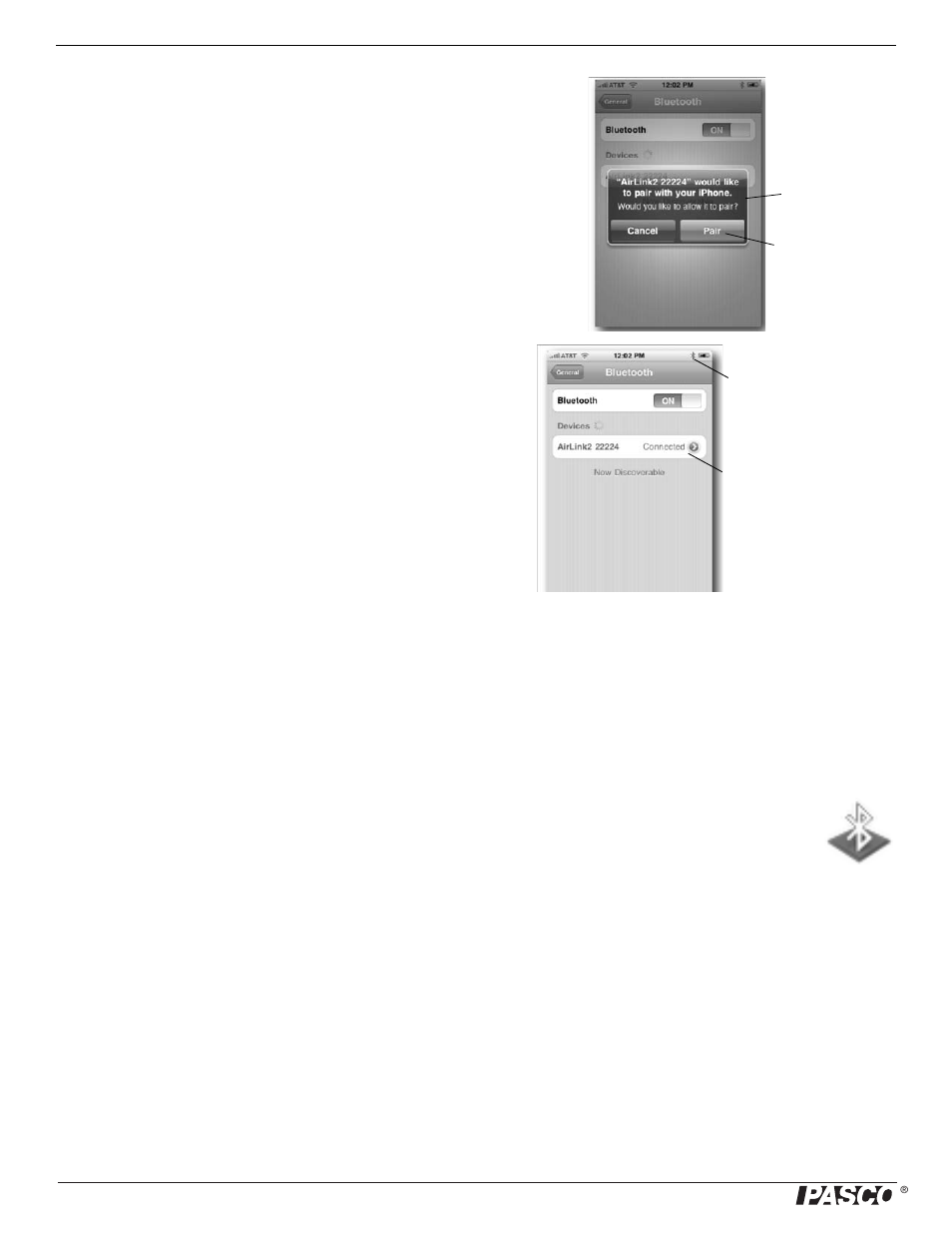 Part two: using the pasport airlink, With a computer, Setting up the computer with bluetooth | PASCO PS-2010 AirLink2 User Manual | Page 4 / 12