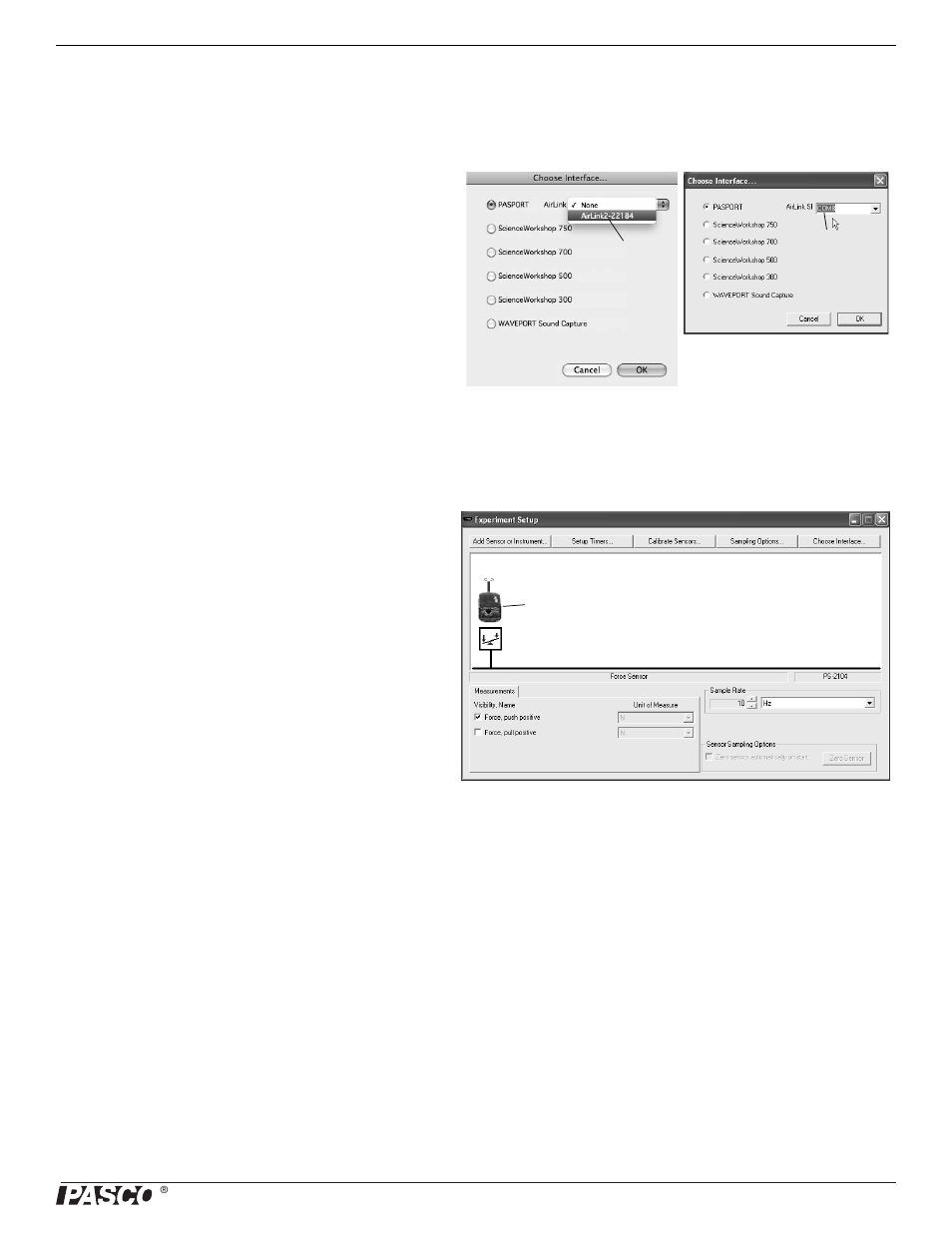 Connecting to the pasport airlink, With datastudio | PASCO PS-2010 AirLink2 User Manual | Page 9 / 12