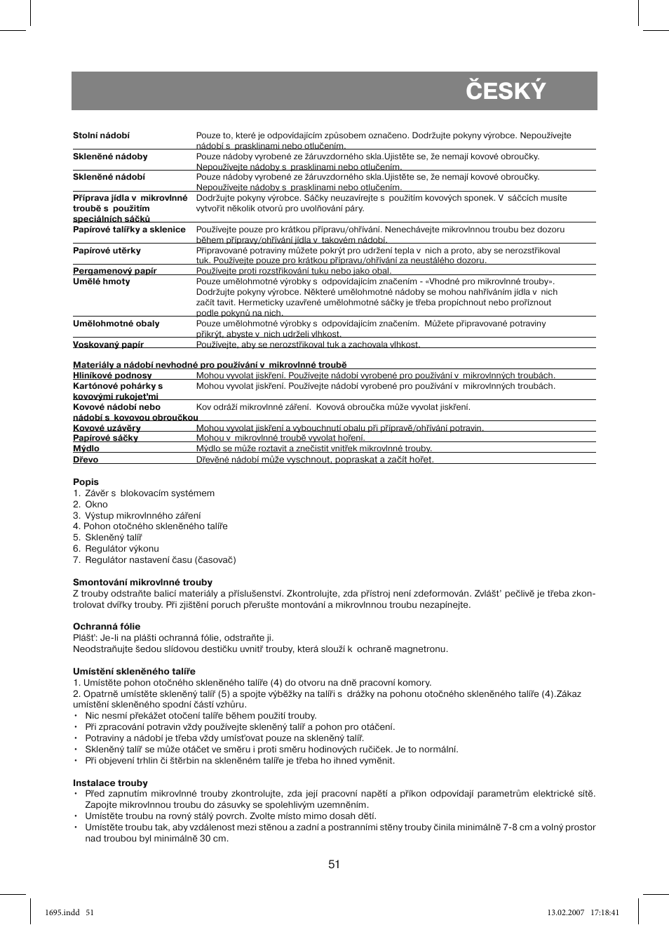 Český | Vitek VT-1695 Perseus User Manual | Page 51 / 72