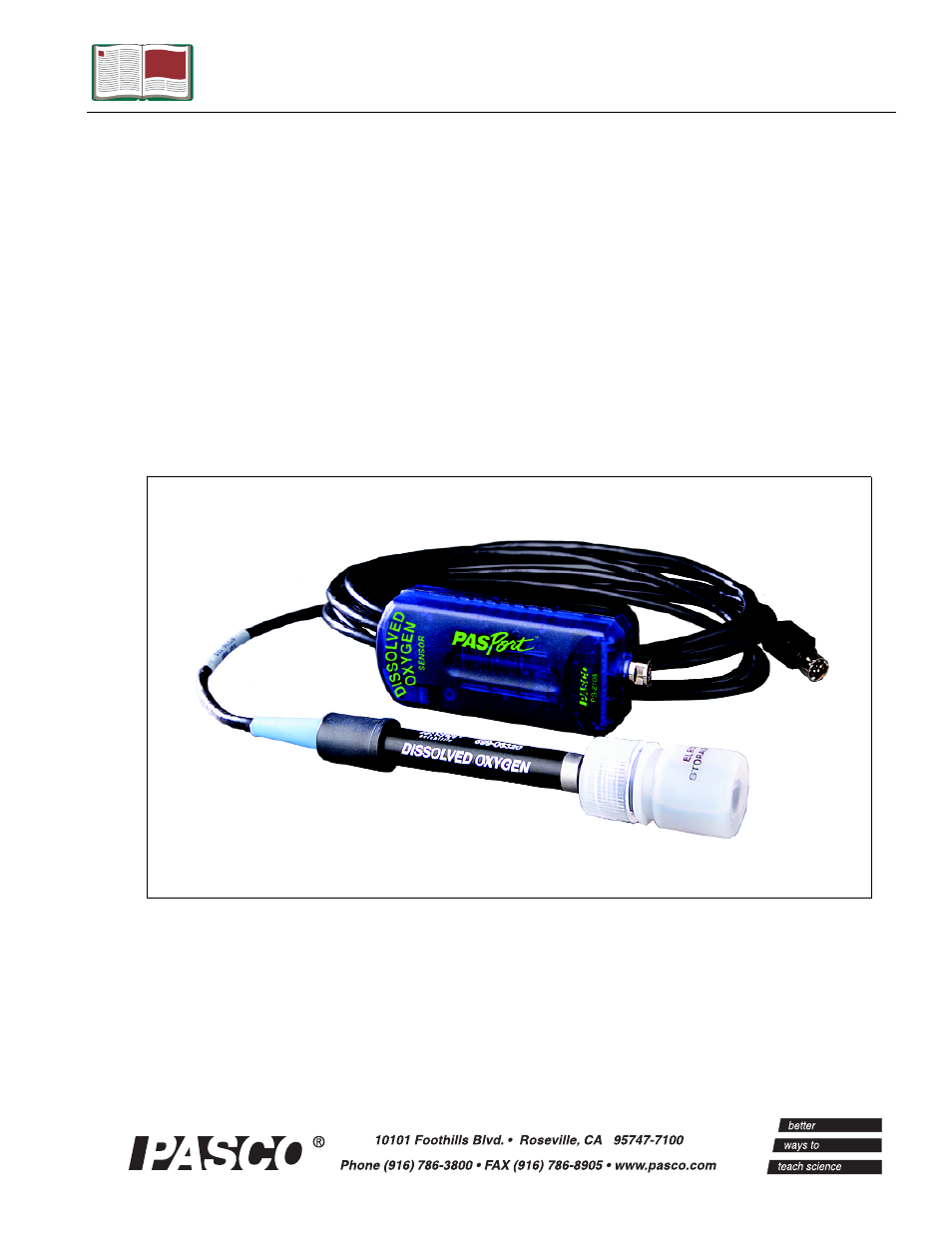 PASCO PS-2108 Dissolved Oxygen Sensor User Manual | 40 pages