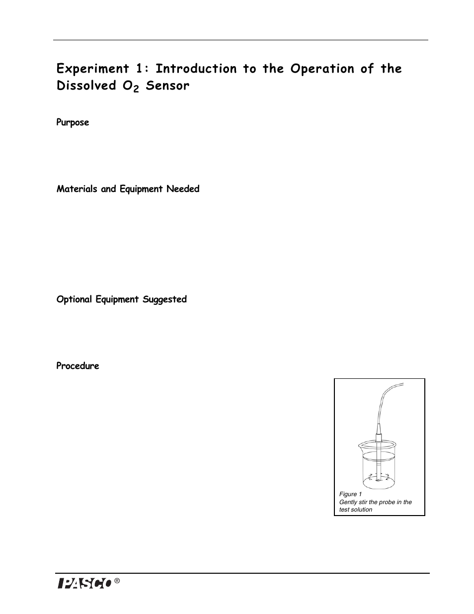 Sensor | PASCO PS-2108 Dissolved Oxygen Sensor User Manual | Page 19 / 40