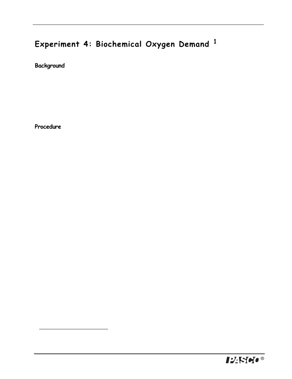 Experiment 4: biochemical oxygen demand | PASCO PS-2108 Dissolved Oxygen Sensor User Manual | Page 26 / 40