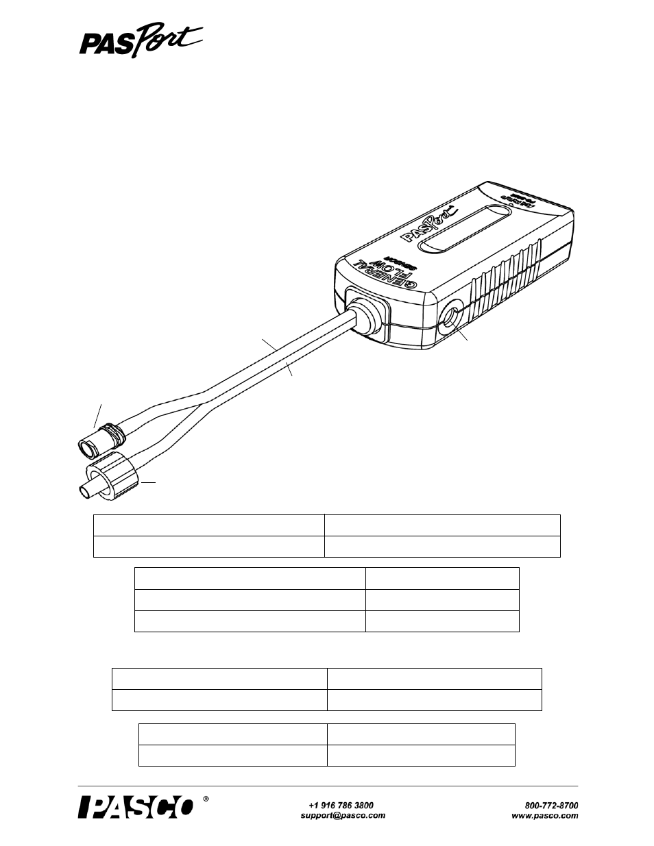 PASCO PS-2222 General Flow Sensor User Manual | 8 pages