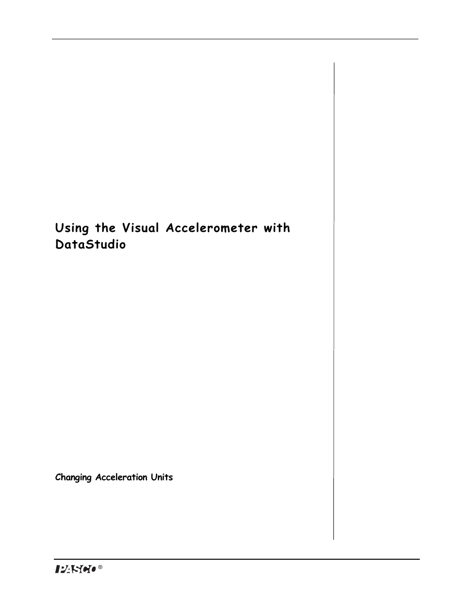 Using the visual accelerometer with datastudio | PASCO PS-2128 Visual Accelerometer User Manual | Page 10 / 24