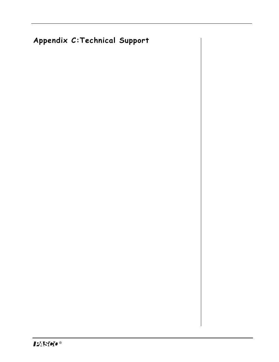 Appendix c:technical support | PASCO PS-2128 Visual Accelerometer User Manual | Page 22 / 24