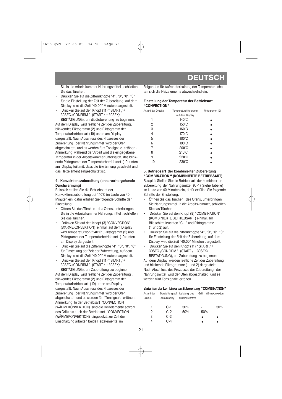 Deutsch | Vitek VT-1656 User Manual | Page 21 / 56